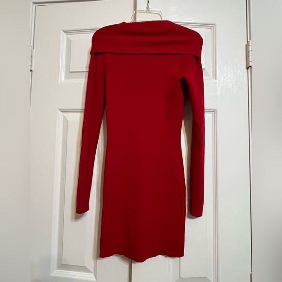 BCX Bright Red Ribbed Cowl Neck Knit Top – Soft & Chic - Picture 2 of 3